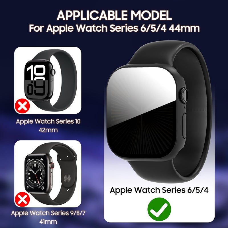 AIDOWU 3-Pack Privacy Case for Apple Watch Series 6/SE/Series 5/4/SE 3 44mm, [Anti-Peeping] Ultra-Thin Tempered Glass Screen Protector Case Cover for iWatch 44mm - Image 5